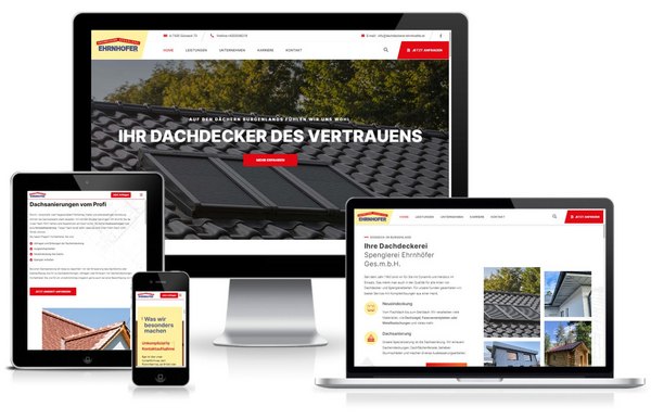 Die neue Website von Dachdeckerei Ehrnhöfer