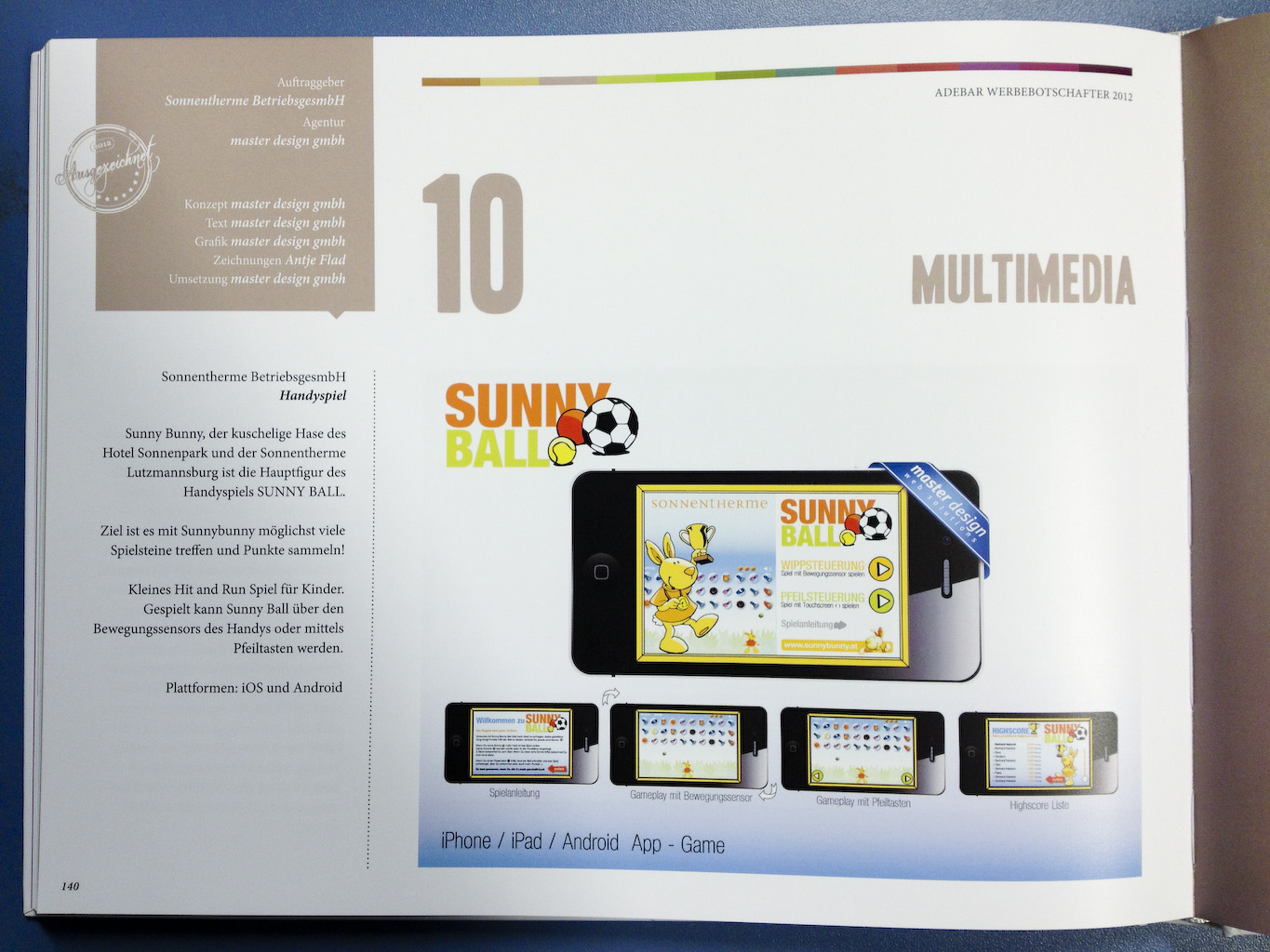 Ausgezeichnete Werbung für das Sunny Bunny Handygame "SUNNY BALL" - Auftraggeber: Sonnentherme Lutzmannsburg