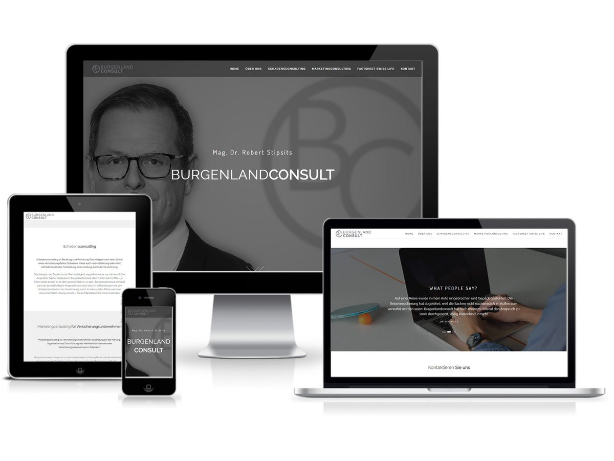 Zeitgemäßes One-Page-Webdesign für Burgenlandconsult