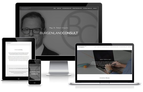 Zeitgemäßes One-Page-Webdesign für Burgenlandconsult