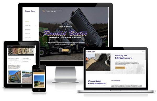 Moderne Website für Transportunternehmen Ronald Bieler