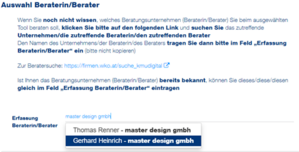 Geben Sie entweder Thomas Renner oder Gerhard Heinrich aus