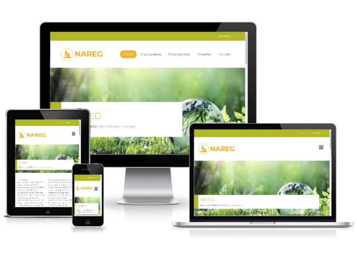 Responsive TYPO3 Website für das Projekt NAREG