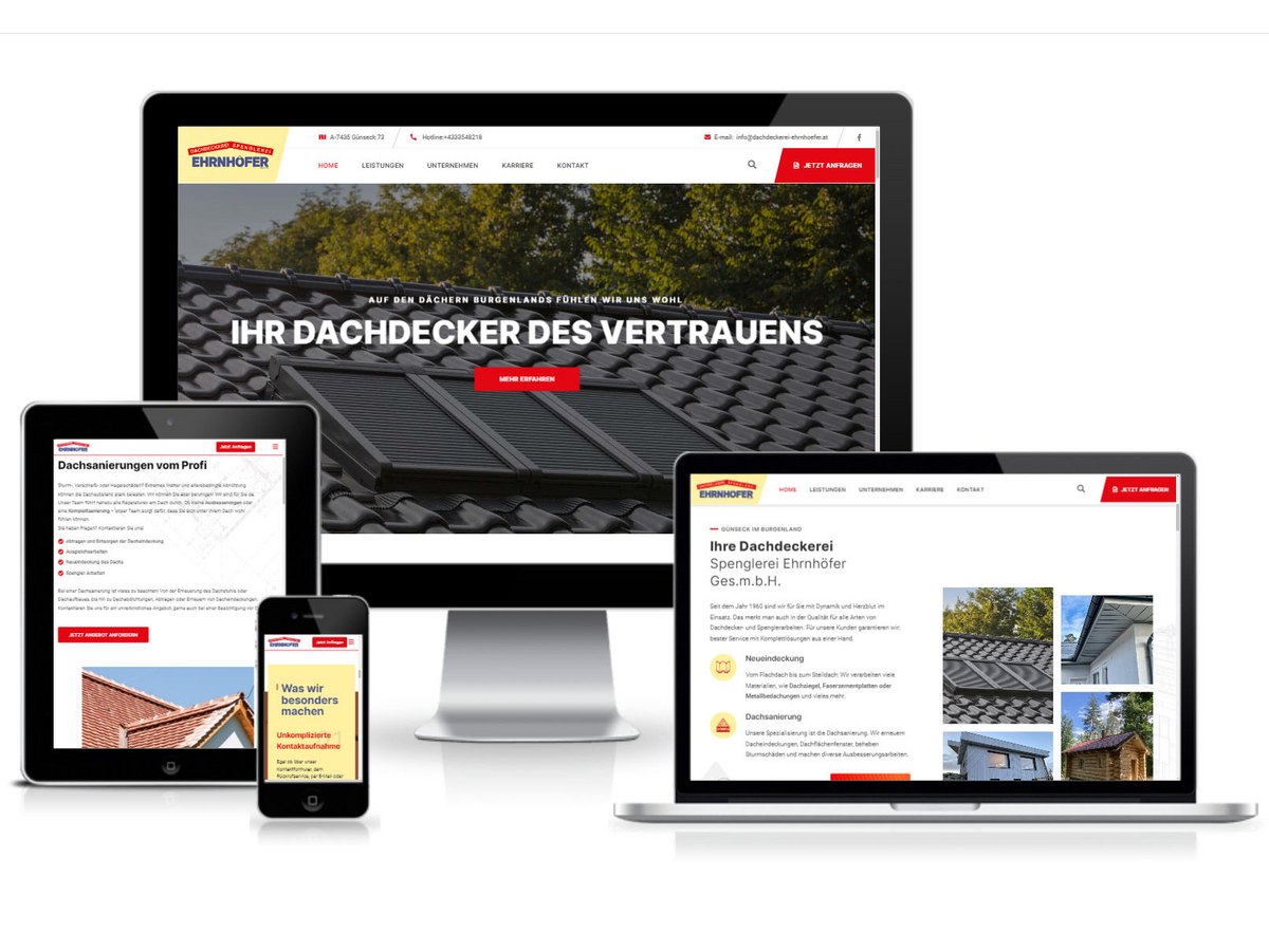 Meisterhaftes Handwerk trifft auf modernes Webdesign: Dachdeckerei Ehrnhöfer im neuen Glanz