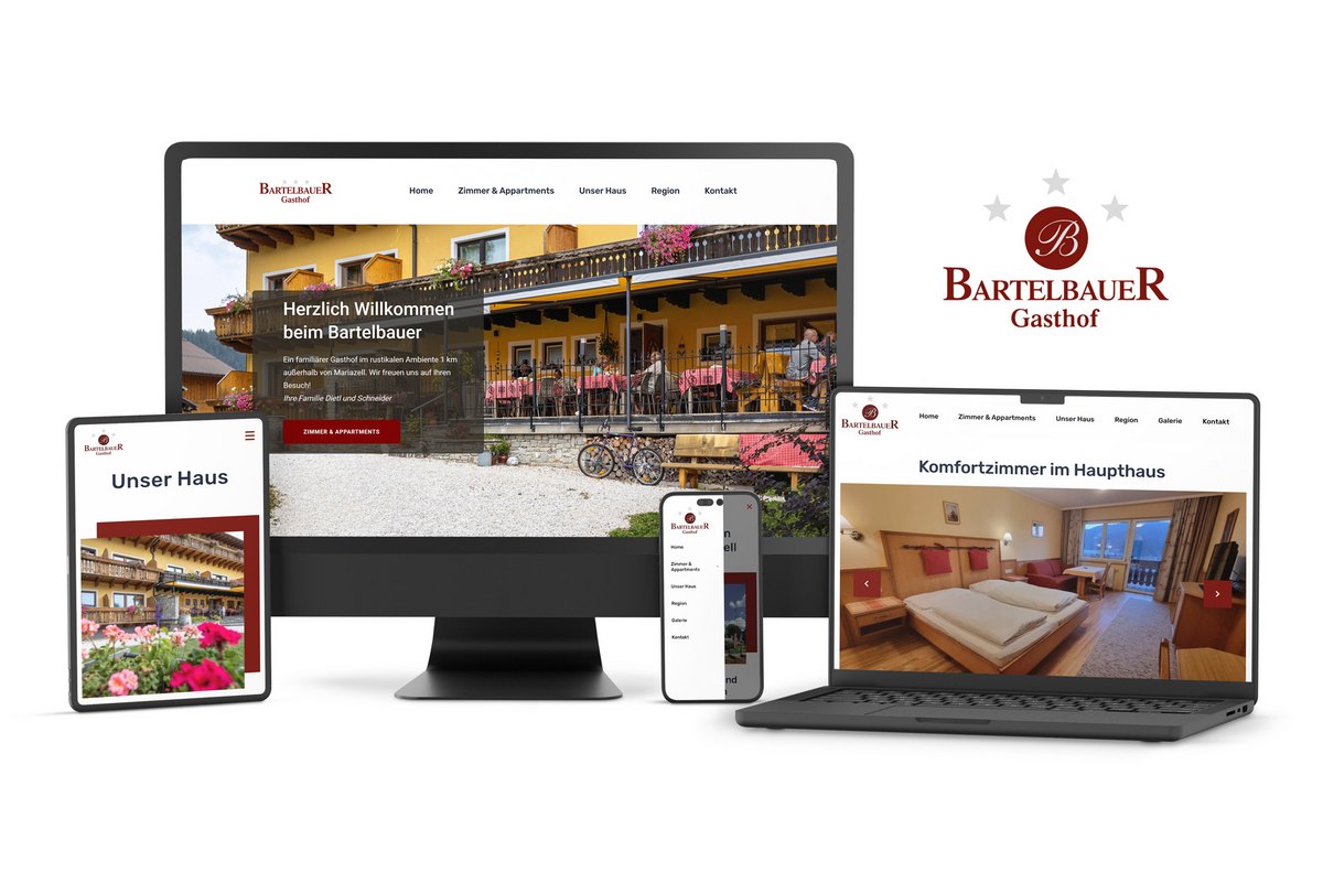 Neue responsive WordPress-Website für Bartelbauer – optimiert für mobile und Desktop-Nutzung.