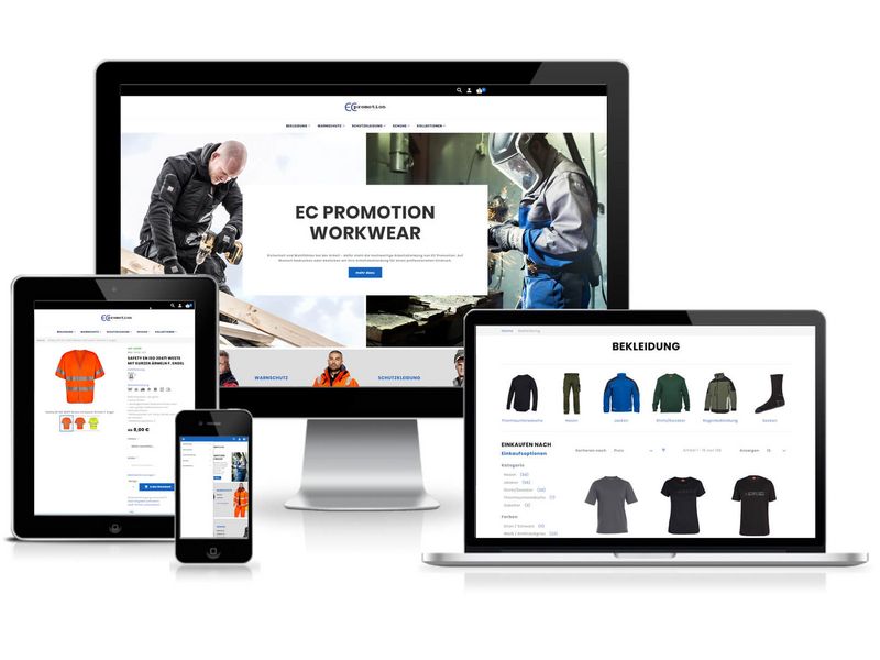 Neuer Online Shop bei EC Promotion Workwear