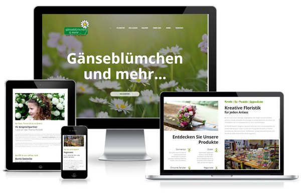 Souveränes Webdesign für florales Paradies: Gänseblümchen & mehr