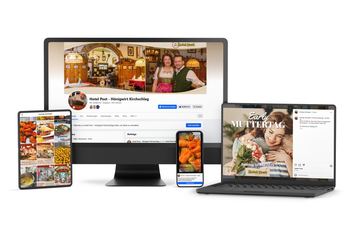 Social Media Content für das Hotel Post Hönig – professionell erstellt und betreut durch master design gmbh