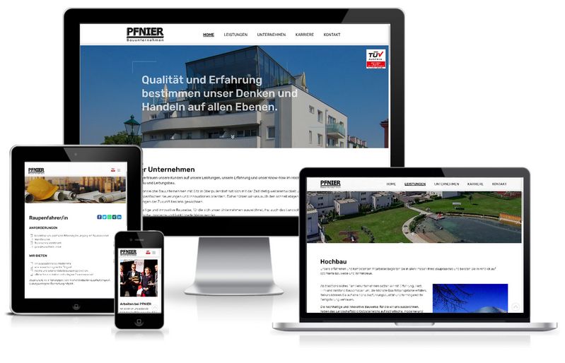 Webseiten Relaunch für das Bauunternehmen Pfnier & Co GmbH