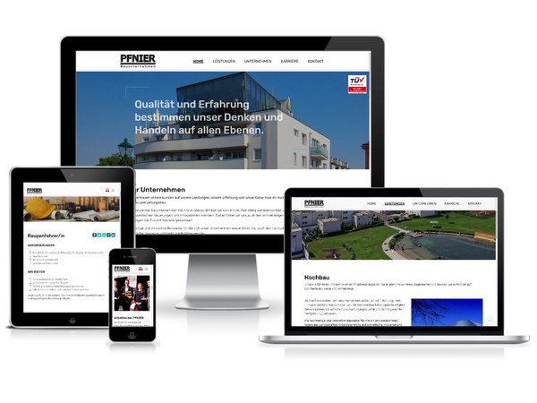 Webseiten Relaunch für das Bauunternehmen Pfnier & Co GmbH