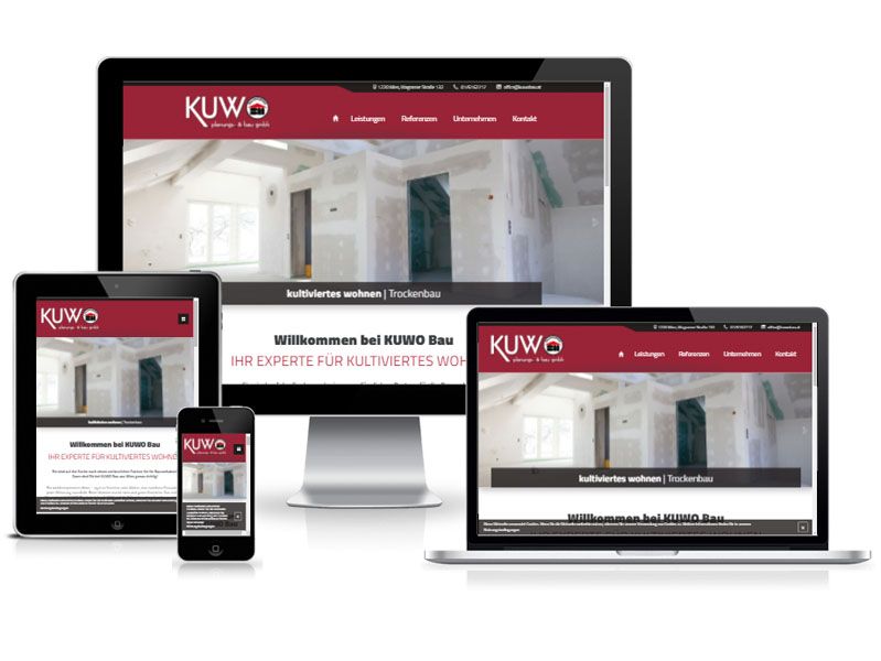 TYPO3 Webauftritt für KULTIVIERTES WOHNEN - KUWO Bau GmbH