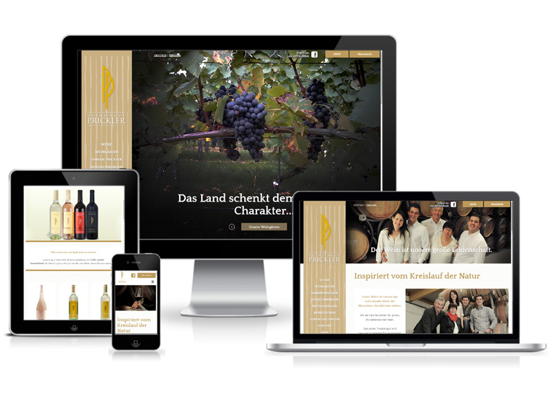 Website-Relaunch mit Onlineshop für das Rotweingut Prickler aus Lutzmannsburg