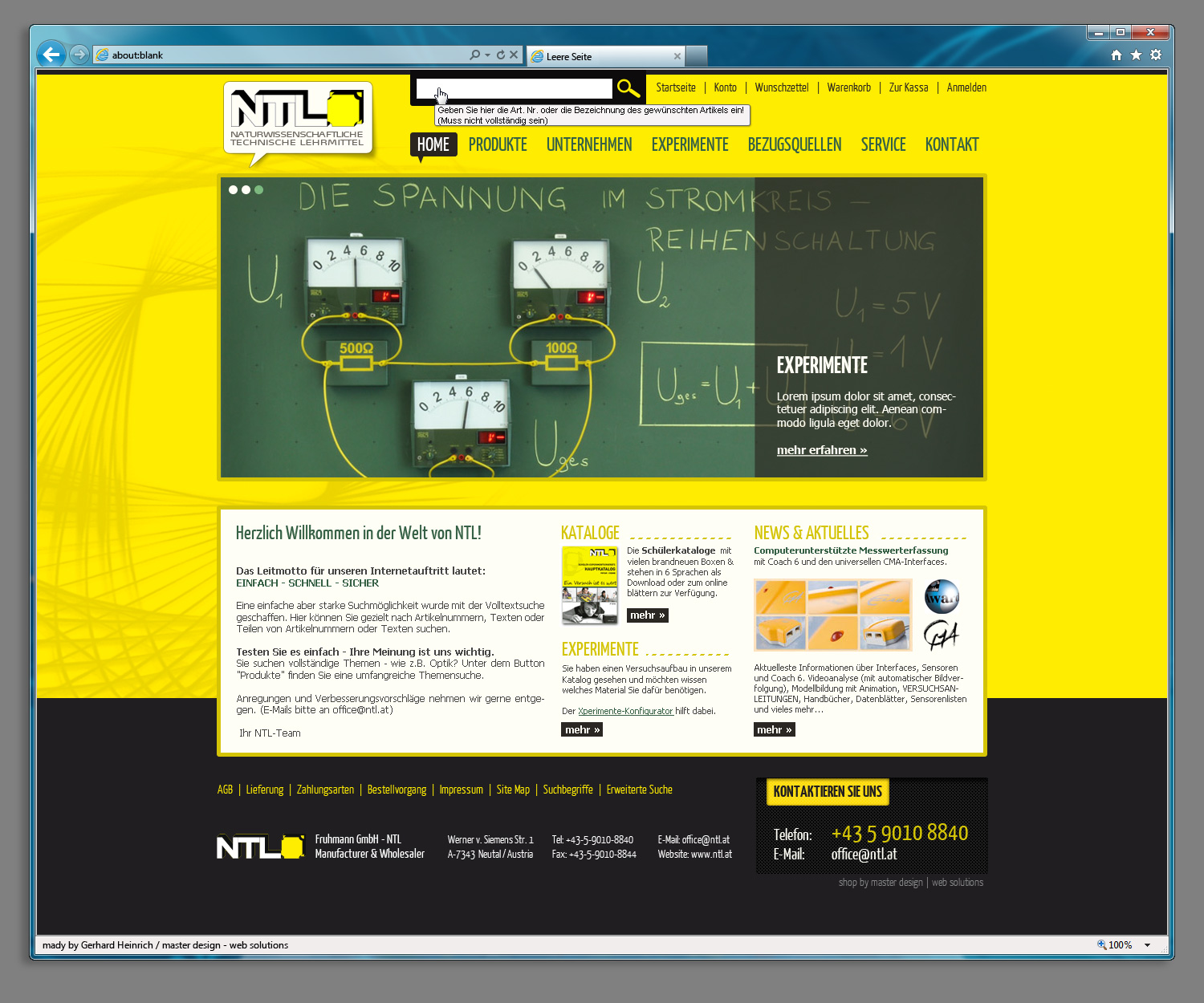 Aktuelles E-Commerce Projekt: Fruhmann GmbH NTL Aktuelles E-Commerce Projekt: Fruhmann GmbH NTL