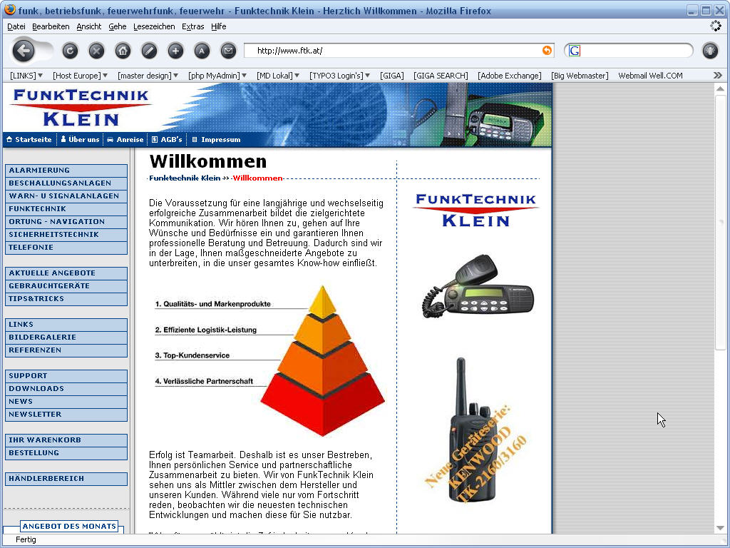Webauftritt Funktechnik Klein Webauftritt Funktechnik Klein