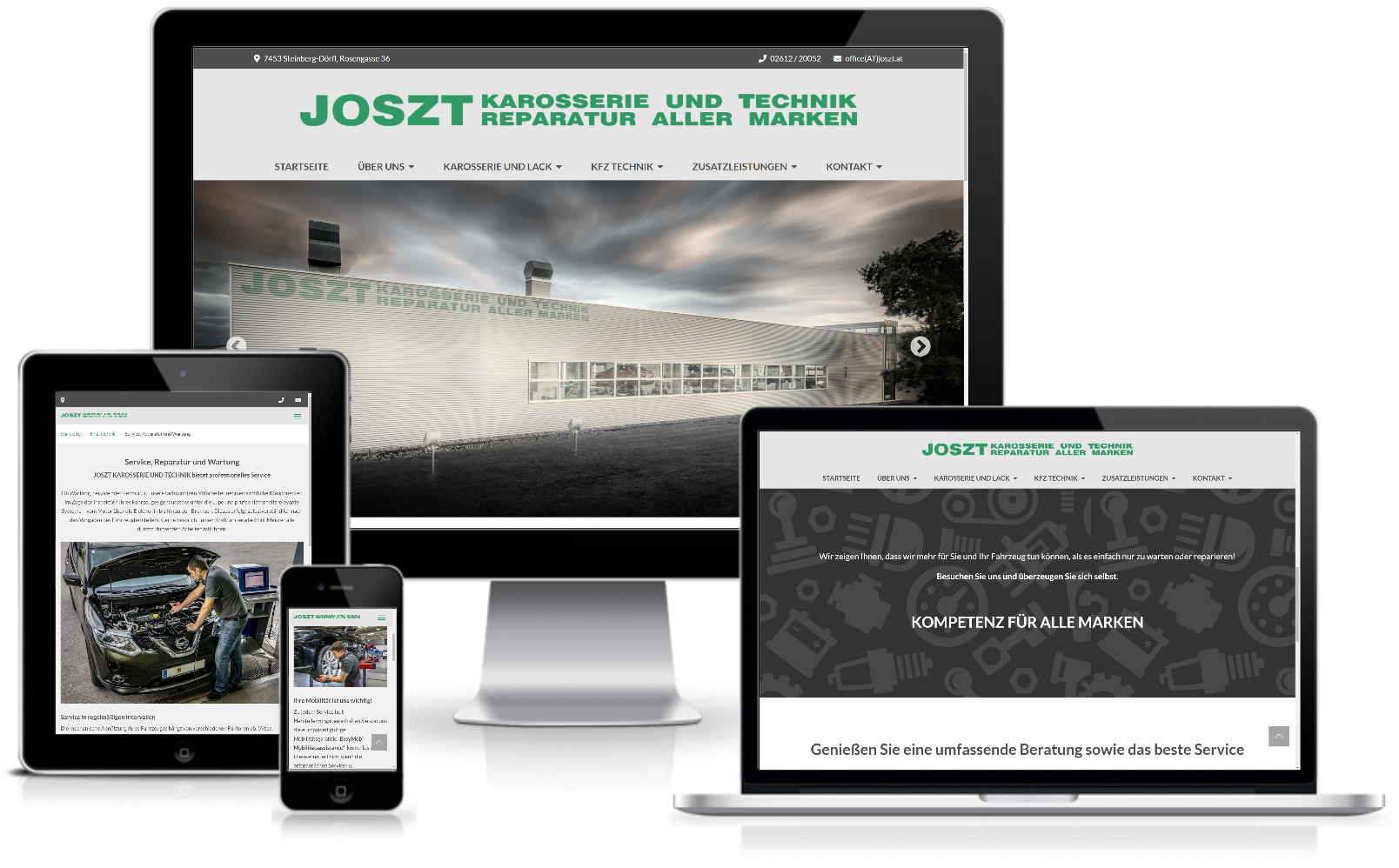 Webseiten Relaunch für Joszt – Karosserie und Technik
